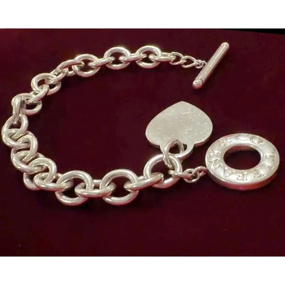 Vintage Tiffany & Co. Chain Bracelet • 925 Sterling Silver • 7.5” • Rare Blank
